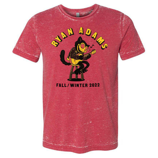 Guitar Cat Red T-Shirt